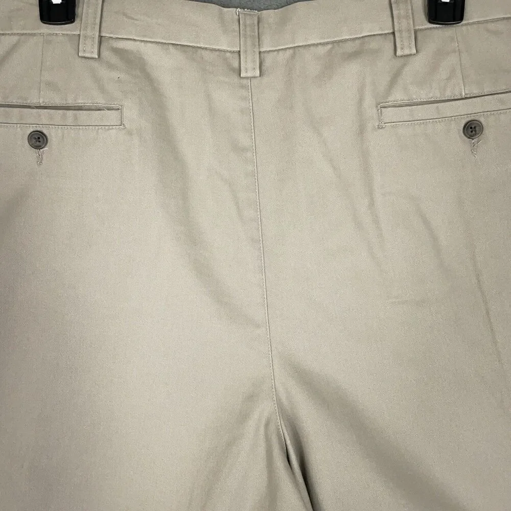 St. John's Bay Shorts Men's Size 48 Pleated Comfort Fit Chino Beige